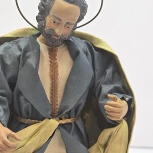 VTG Midwest Importers St Joseph Nativity Figure 9" Fabric Mache Taiwan Christmas